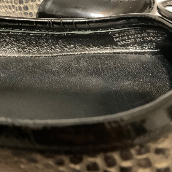 Tory Burch Verbena Tribal Snake Patent Leather Cap Toe Flat Size 5M - Picture 9 of 10